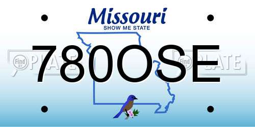 780OSE Missouri License Plate