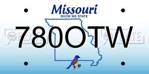 780OTW Missouri License Plate