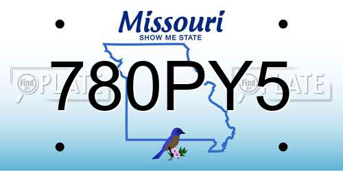 780PY5 Missouri License Plate