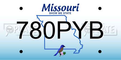 780PYB Missouri License Plate