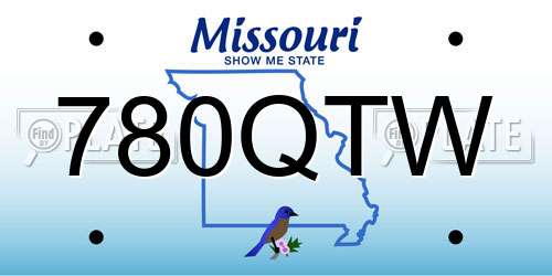 780QTW Missouri License Plate
