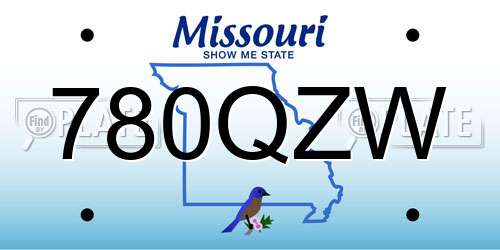 780QZW Missouri License Plate