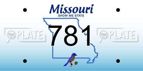781 Missouri License Plate