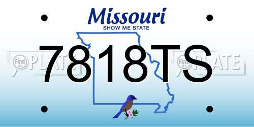 7818TS Missouri License Plate