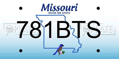 781BTS Missouri License Plate
