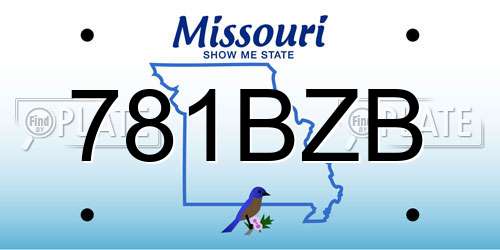 781BZB Missouri License Plate