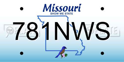 781NWS Missouri License Plate