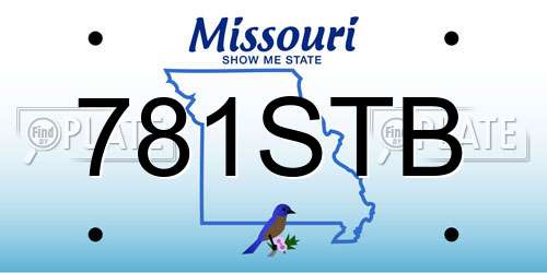 781STB Missouri License Plate
