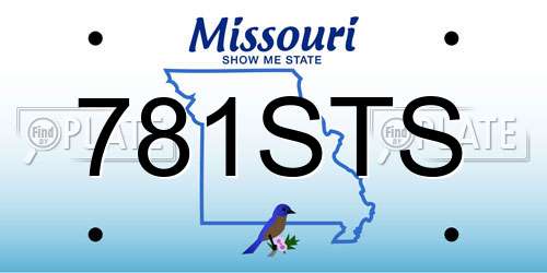 781STS Missouri License Plate