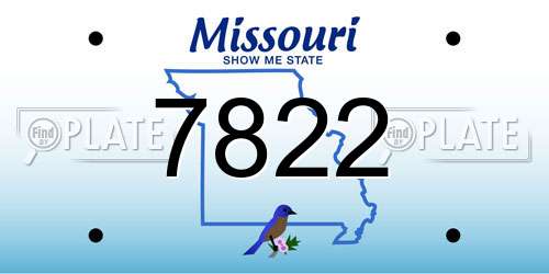 7822 Missouri License Plate
