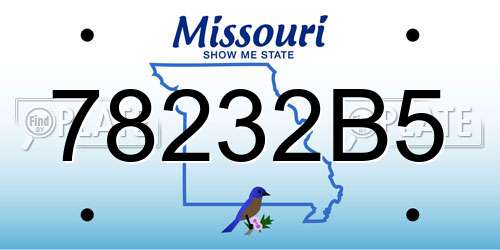 78232B5 Missouri License Plate