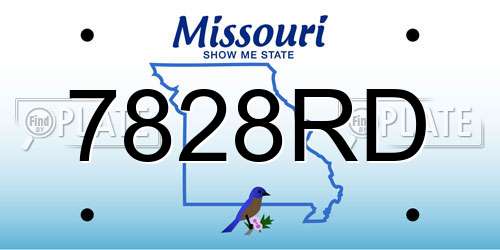 7828RD Missouri License Plate