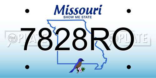 7828RO Missouri License Plate