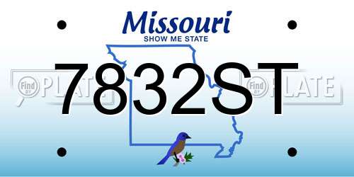 7832ST Missouri License Plate