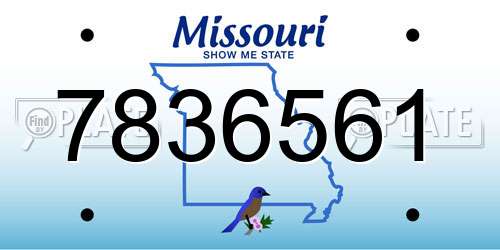 7836561 Missouri License Plate