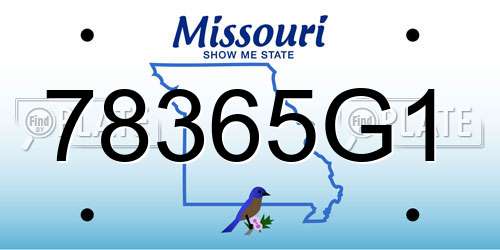 78365G1 Missouri License Plate
