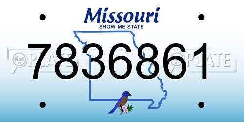 7836861 Missouri License Plate