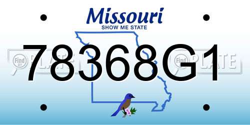 78368G1 Missouri License Plate
