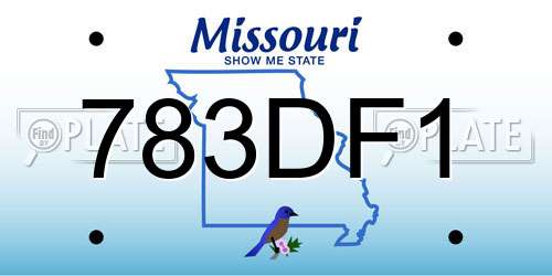 783DF1 Missouri License Plate