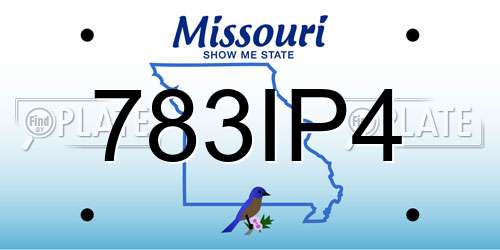 783IP4 Missouri License Plate