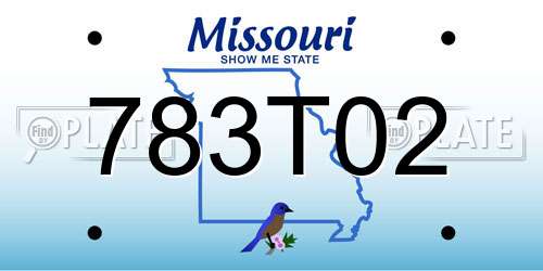 783T02 Missouri License Plate