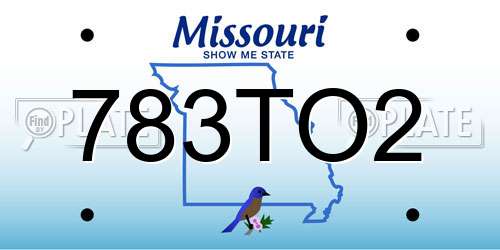 783TO2 Missouri License Plate