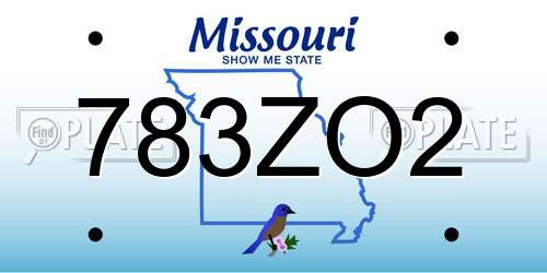 783ZO2 Missouri License Plate