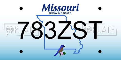 783ZST Missouri License Plate