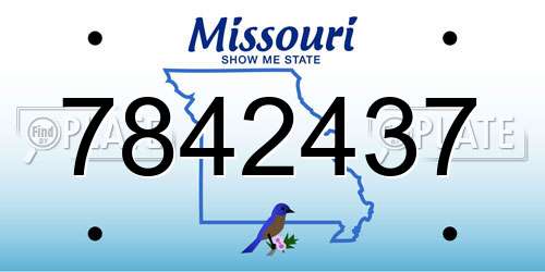 7842437 Missouri License Plate