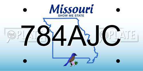 784AJC Missouri License Plate