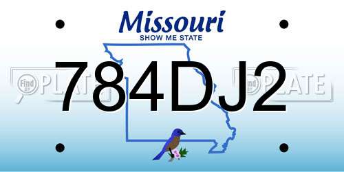 784DJ2 Missouri License Plate