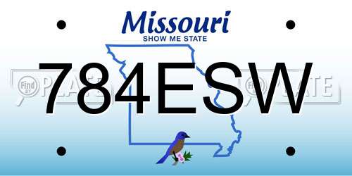 784ESW Missouri License Plate