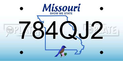 784QJ2 Missouri License Plate