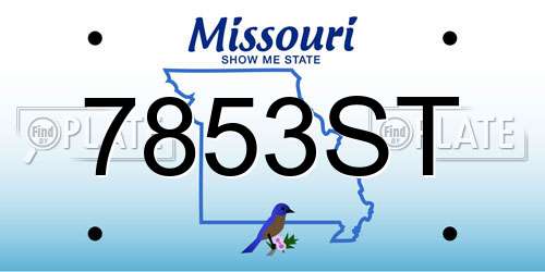 7853ST Missouri License Plate