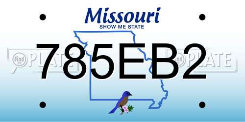 785EB2 Missouri License Plate