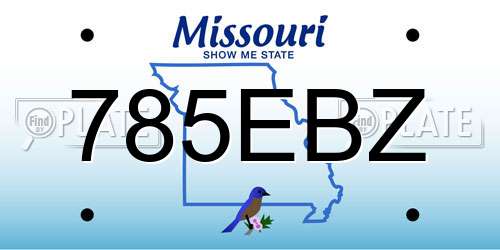 785EBZ Missouri License Plate