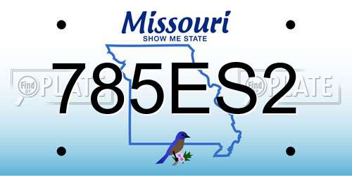 785ES2 Missouri License Plate