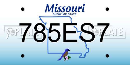 785ES7 Missouri License Plate