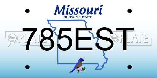 785EST Missouri License Plate
