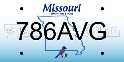 786AVG Missouri License Plate