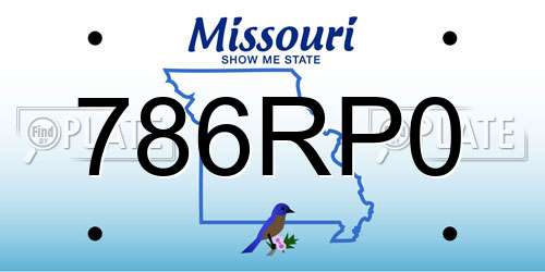 786RP0 Missouri License Plate