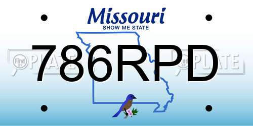 786RPD Missouri License Plate