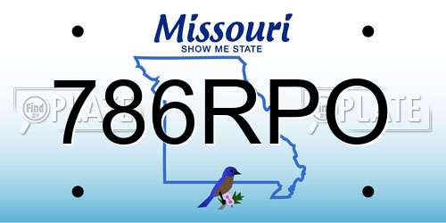 786RPO Missouri License Plate