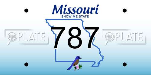 787 Missouri License Plate