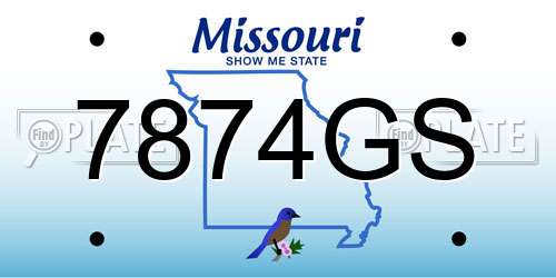 7874GS Missouri License Plate
