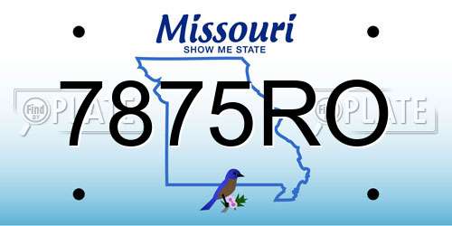 7875RO Missouri License Plate