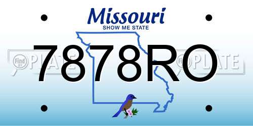 7878RO Missouri License Plate