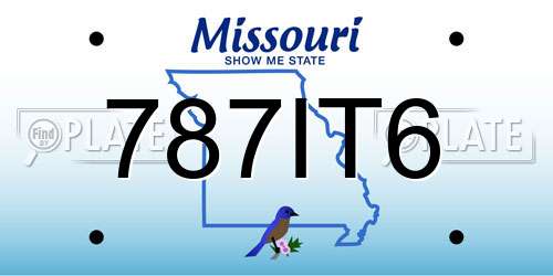 787IT6 Missouri License Plate