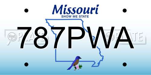 787PWA Missouri License Plate