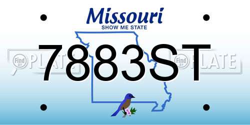 7883ST Missouri License Plate